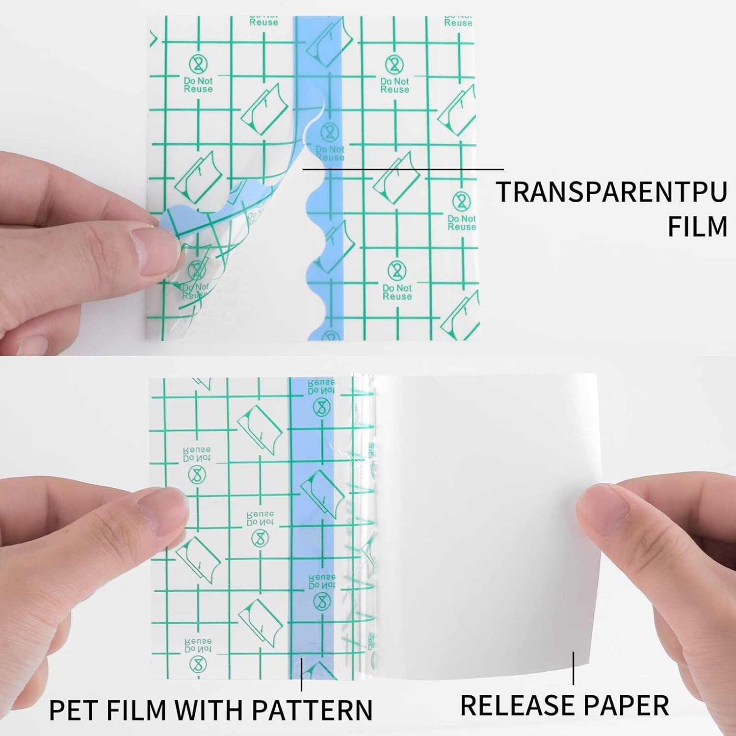 50 Pcs Transparent Stretch Saniderm Tattoo Aftercare Bandage Waterproof Adhesive