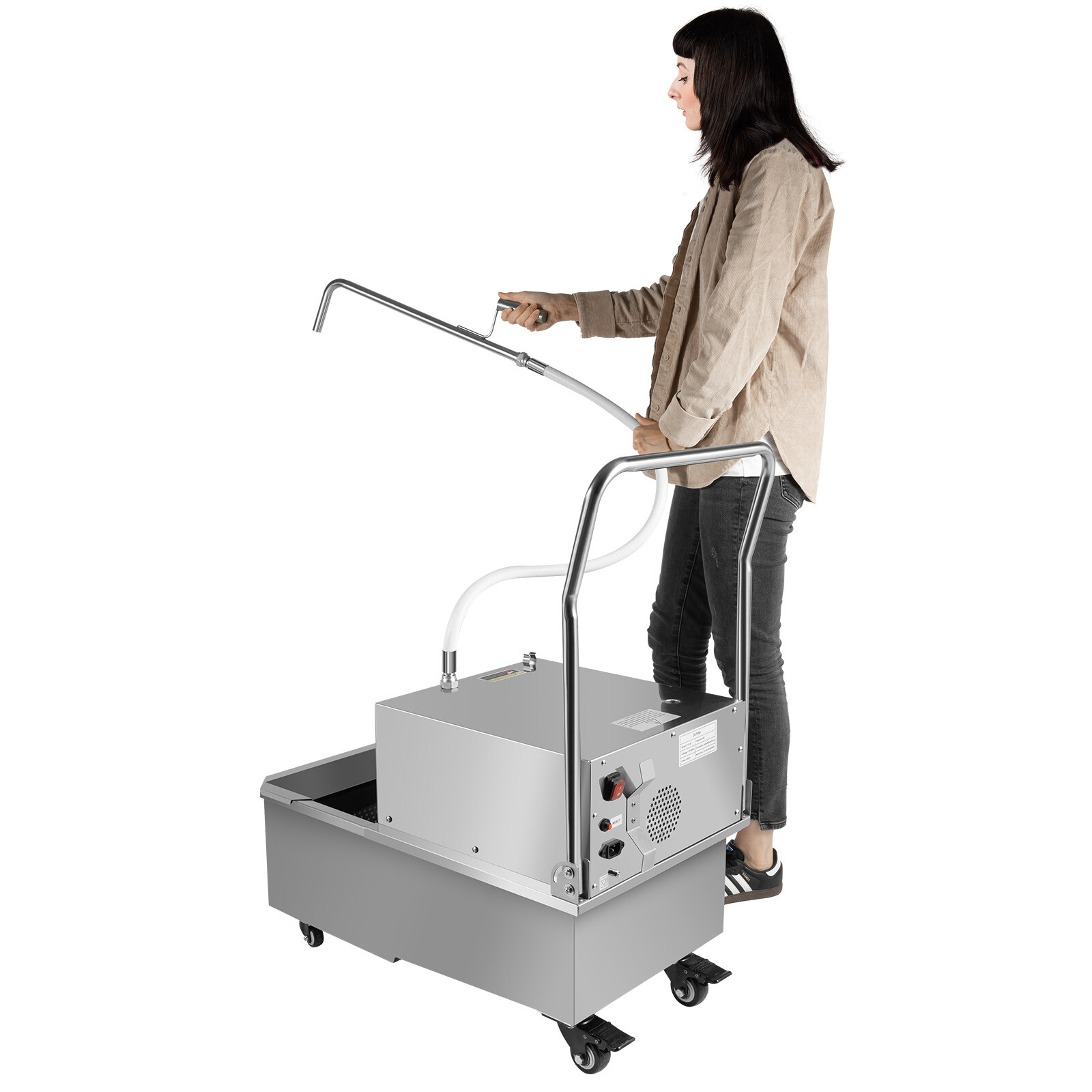 Fryer Oil Filter Commercial Cooking Oil Filtration System 55L Capacity Mobile US