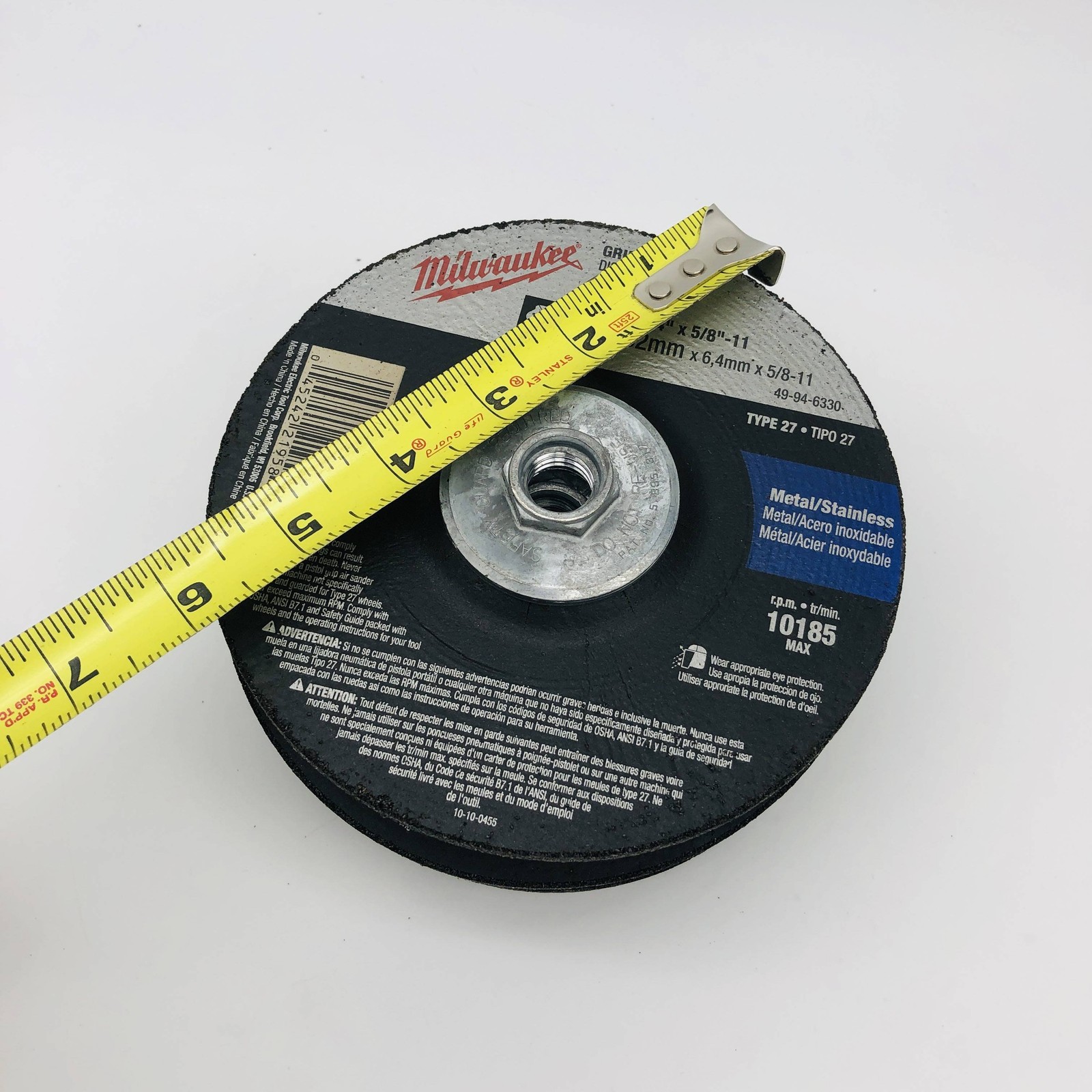 5pk Milwaukee 49-94-6330 Grinding Disc 6in x 1/4in x 5/8in-11 Type 27 AO