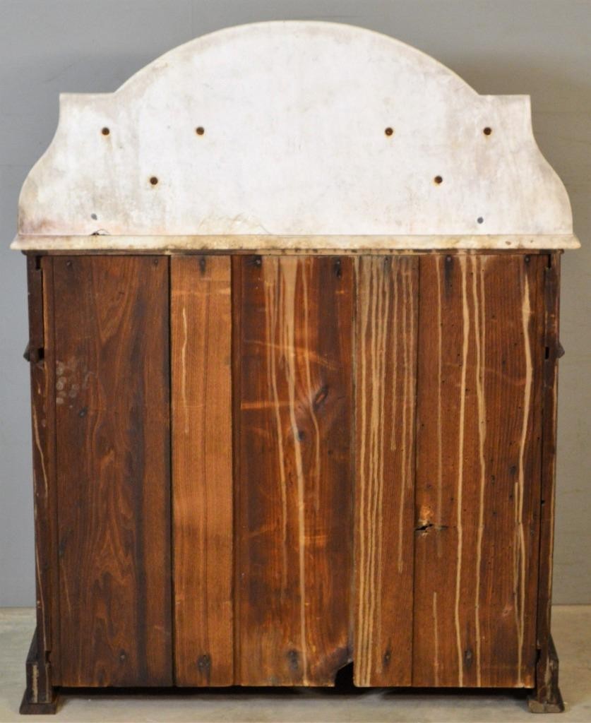 Antique Victorian Carved Pull Marble Top Commode #22539