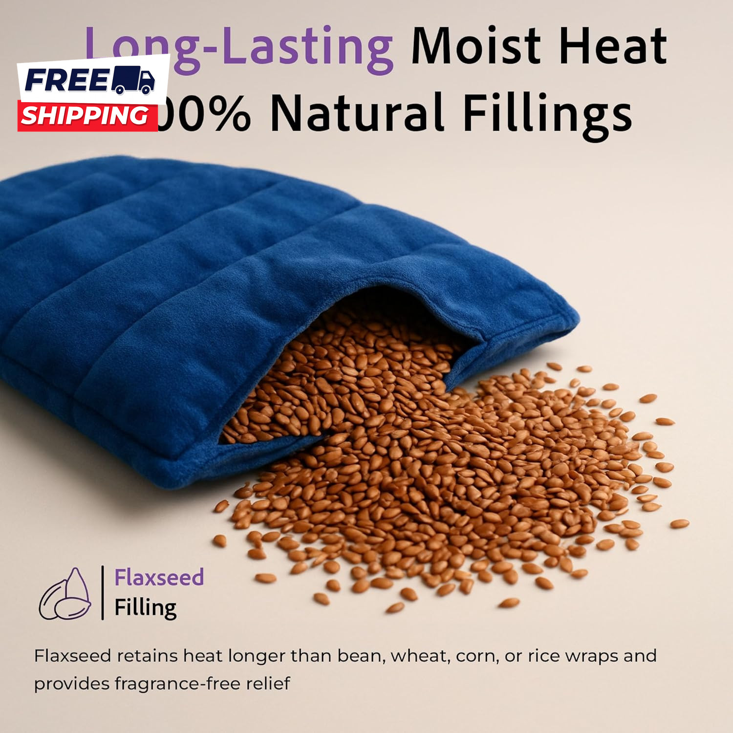 Microwavable Heating Pad for Back Pain Relief Moist Heat Pack for Neck & Should