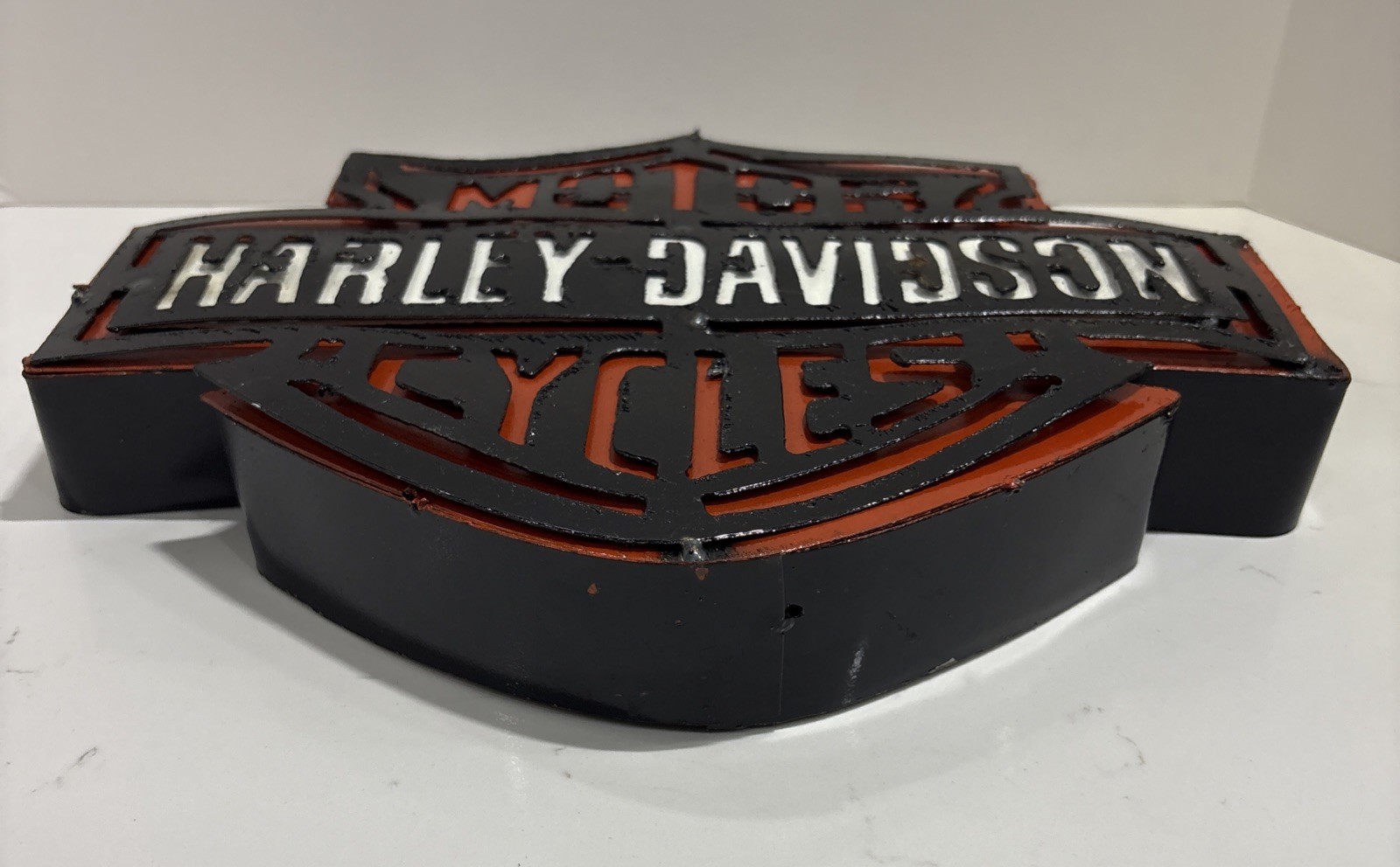 Vintage Rustic Harley Davidson Motorcycles 3D Metal Sign Harley Logo - Barn Find