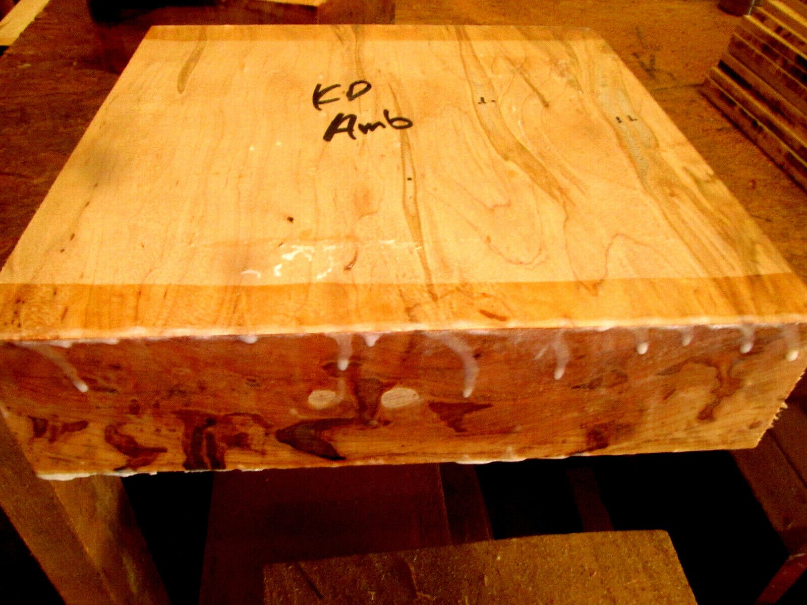 BEAUTIFUL KILN DRIED AMBROSIA MAPLE BOWL BLANK TURNING LUMBER WOOD 12 X 12 X 2"