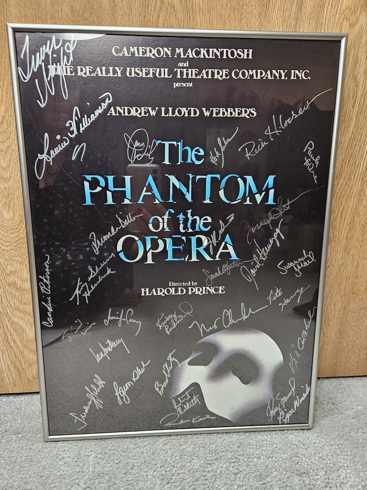 Phantom of the Opera Broadway Cast Signed Poster Window Card (14 x 19)