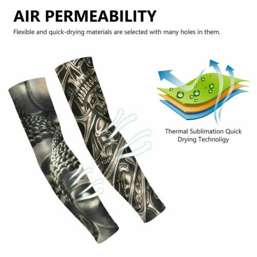 20 PCS Cooling Sleeves Tattoo Arm Cover Basketball Sport Outdoor UV Sun Summer