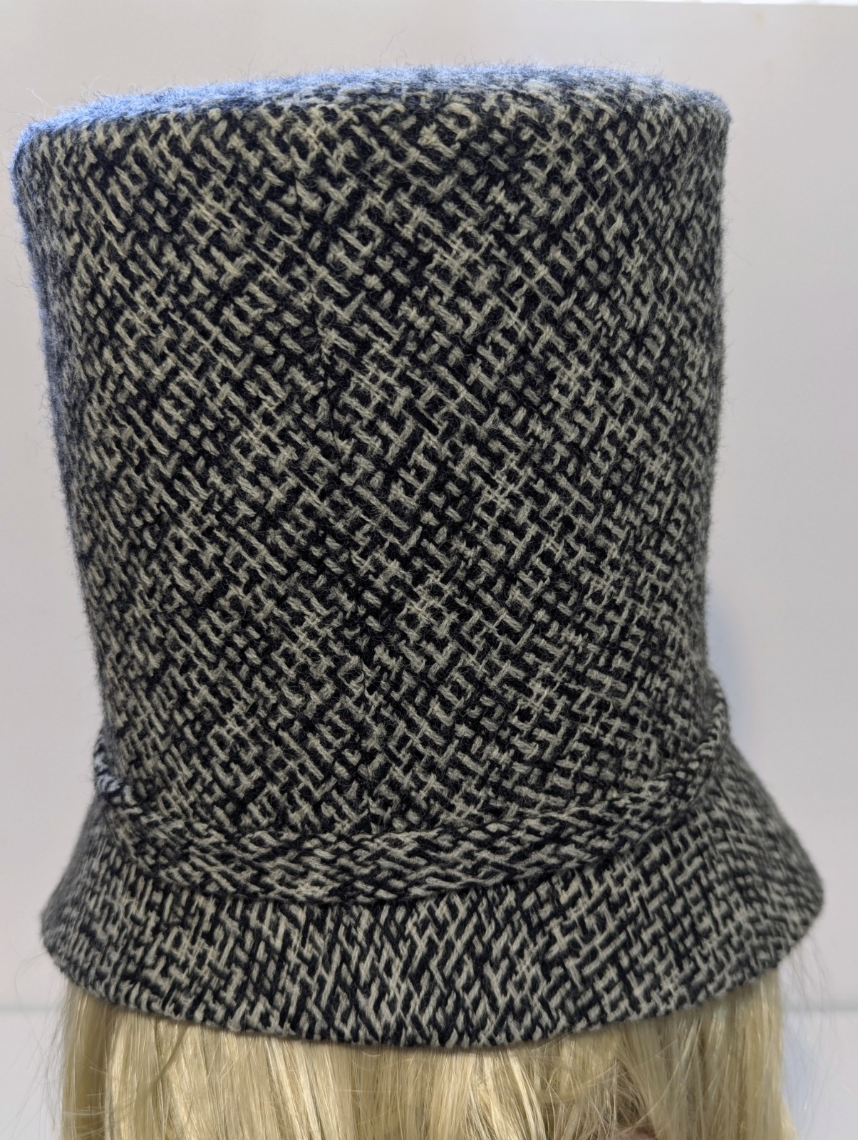 Vtg 60s 70s Tweed Tall Stovepipe Hat Womens Cates First Ave Mod Groovy Unique