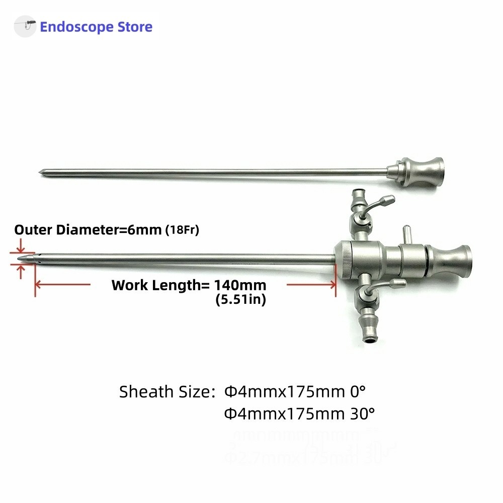 Arthroscope Endoscope and Sheath Obturator Trocar Elbow Knee Examination Surgery