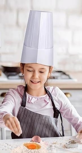 9-Inch Disposable White Paper Chef Hat Adjustable Toque 10-Pack