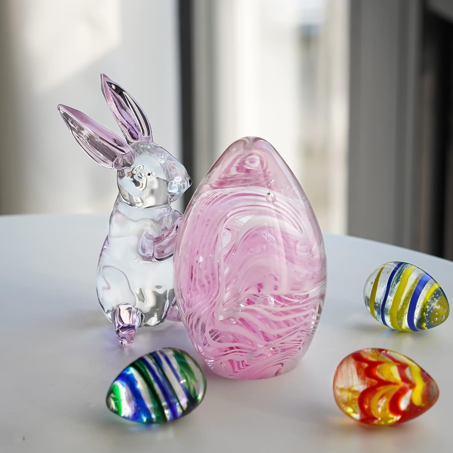 3.5inch Crystal Rabbit Bunny Figurine Collectibles Spring Easter Bunny Decora...