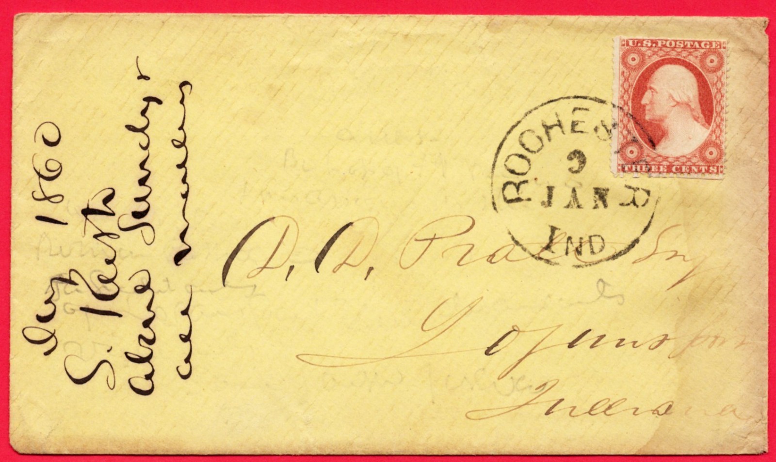 U.S. Scott : 26 with circle cancel : Rochester, Ind.    / MB- 754