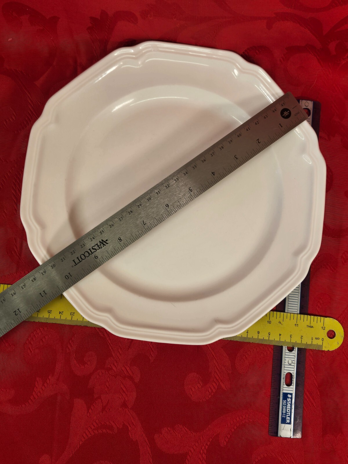 MIKASA Ultima Antique White Octagon Rimmed 11” Dinner Plate