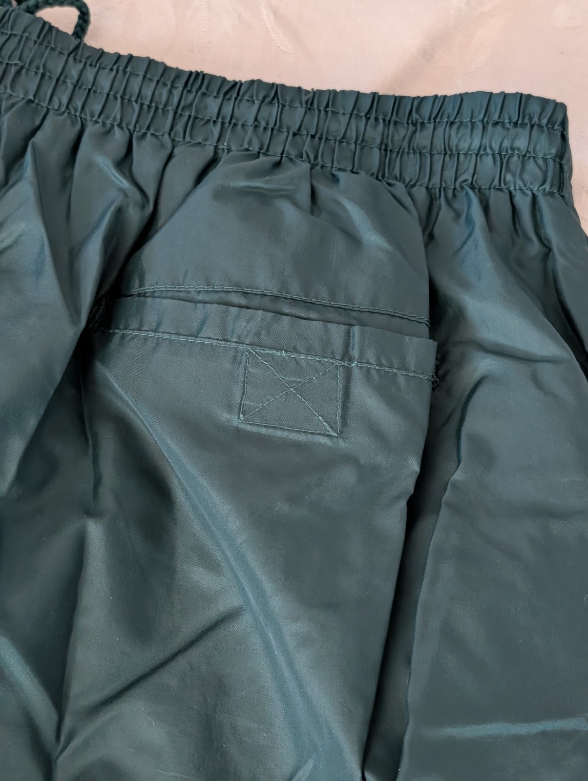 VTG Jerzees Dark Green Jogger Pants Mens XL Lined Windbreaker Ankle Zip Nylon