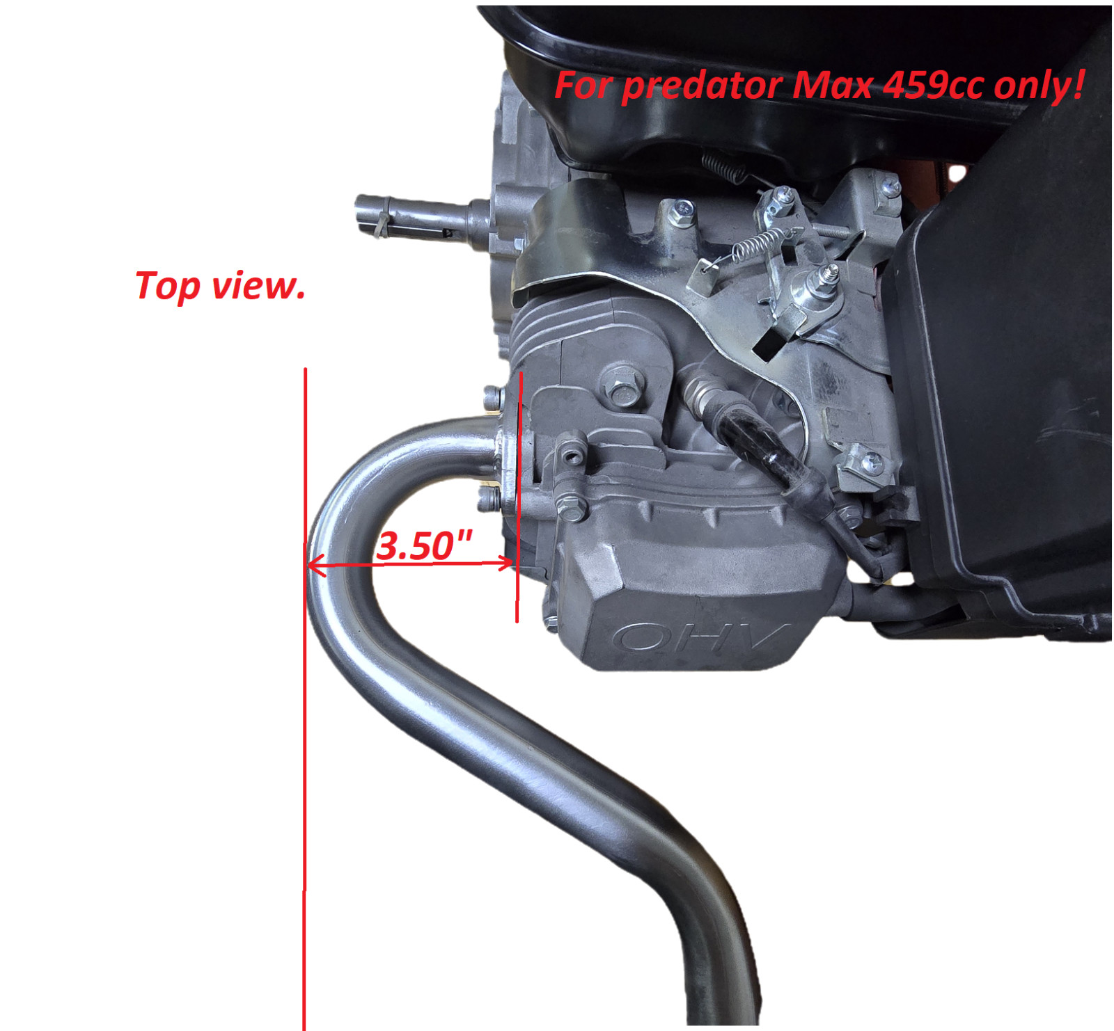 Heavy Duty Center Mount Exhaust | 1" NPT | Predator MAX 459cc | Made in USA