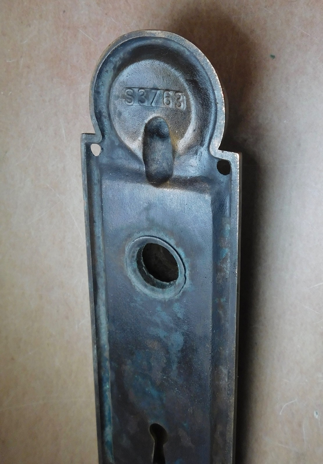 Antique BPOE Elk door back plate cast brass bronze emblematic escutcheon