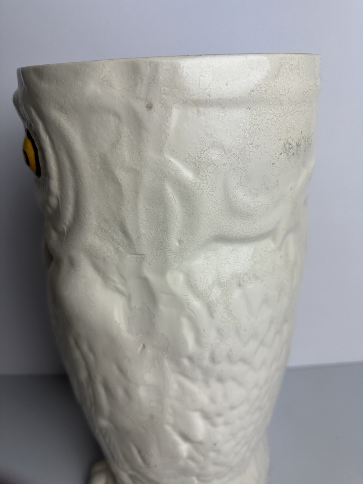 RARE Vintage Mid Century Modern 1960s Ceramic Owl Umbrella Stand Cane Holder MCM