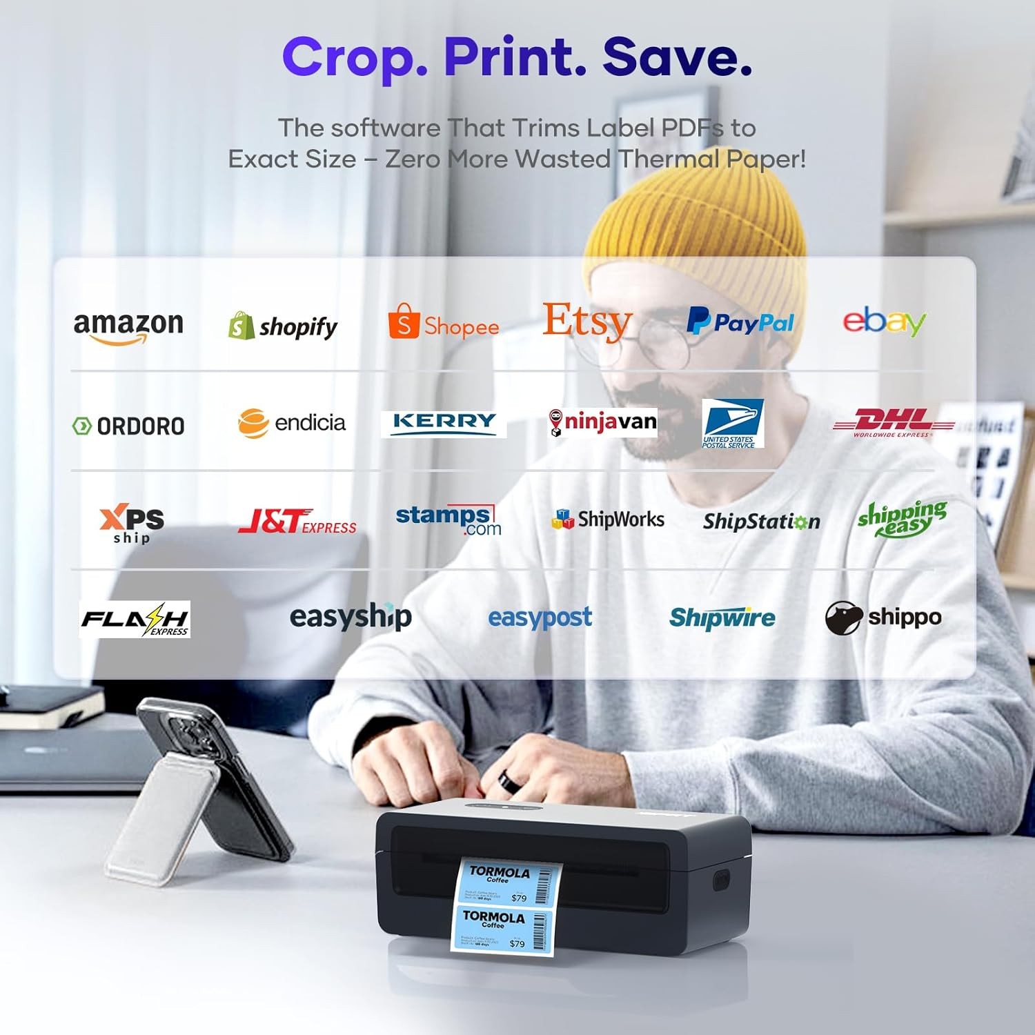 iDPRT Thermal shipping Label Printer Bluetooth 4x6 for USPS UPS Amazon eBay Etsy