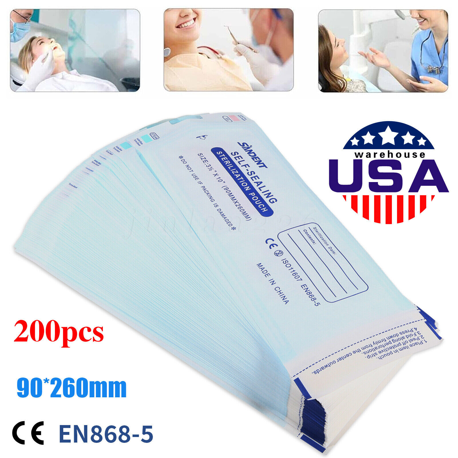 Self Sterilization Pouches Pouch Autoclave, Sterilizer Bags Dental Tattoo Nail