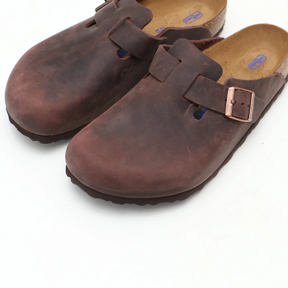 Birkenstock Boston Habana Oiled Leather Soft Footbed Clogs Women's Shoes