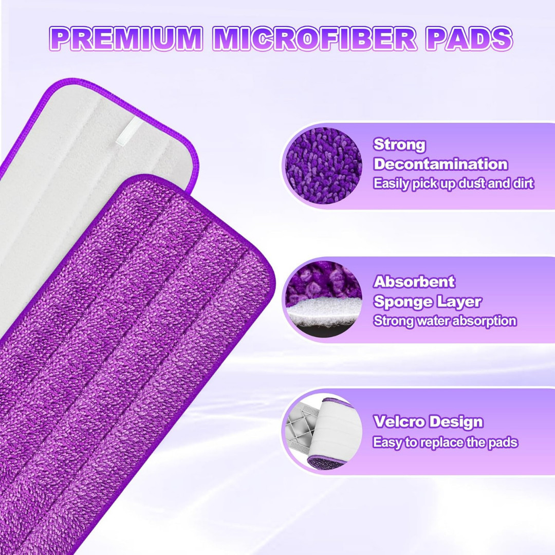 6 Pack Reusable Mop Pads for Swiffer PowerMop, Power Mop Pads 15'' Microfiber Re