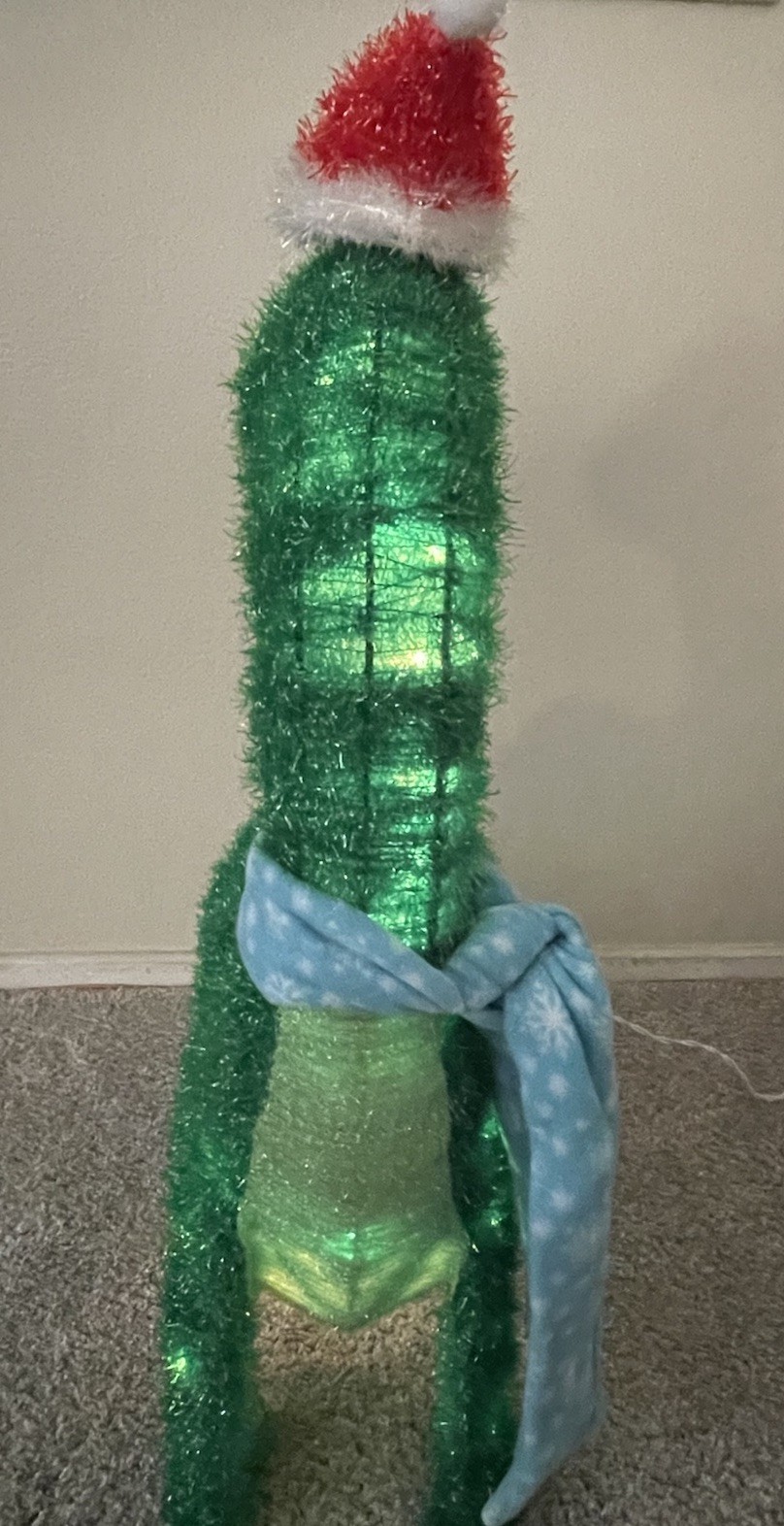 RARE Wondershop From Target Lit Tinsel Christmas Dinosaur WORKS, No Present