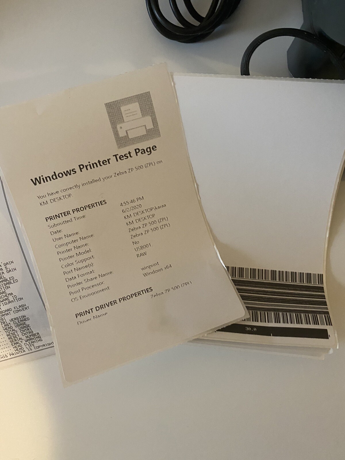 Zebra ZP505 Thermal Label Printer Serial/Parallel With Labels & Cables VERY GOOD