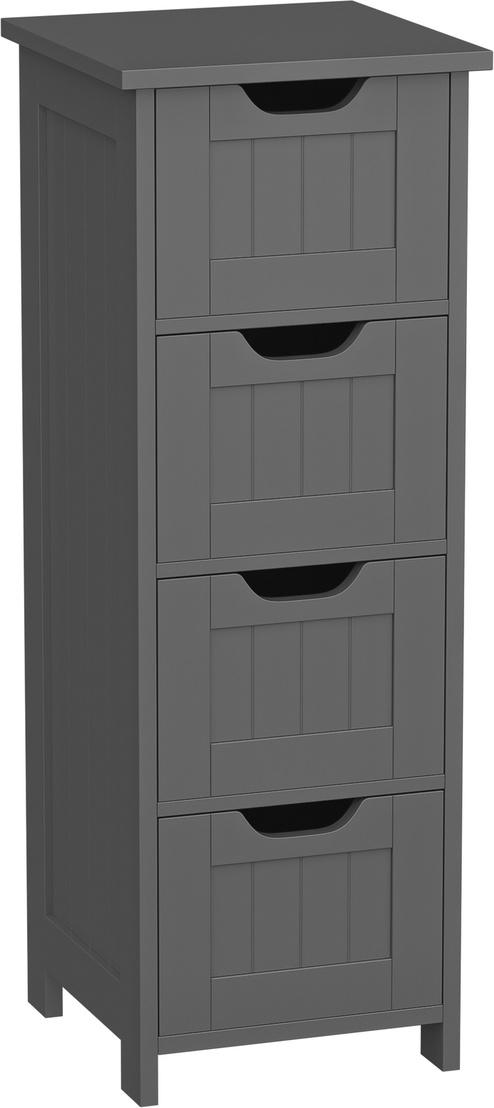 Bathroom Floor Cabinet with 4 Drawers Sturdy Storage Organizer Cabinet Gray