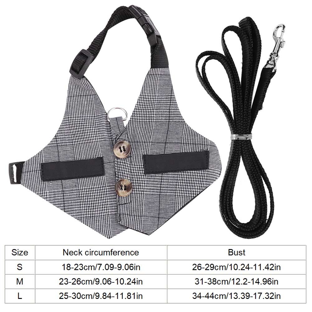 Soft Rabbit Breathable Harness With Leash Gentlemanly Style