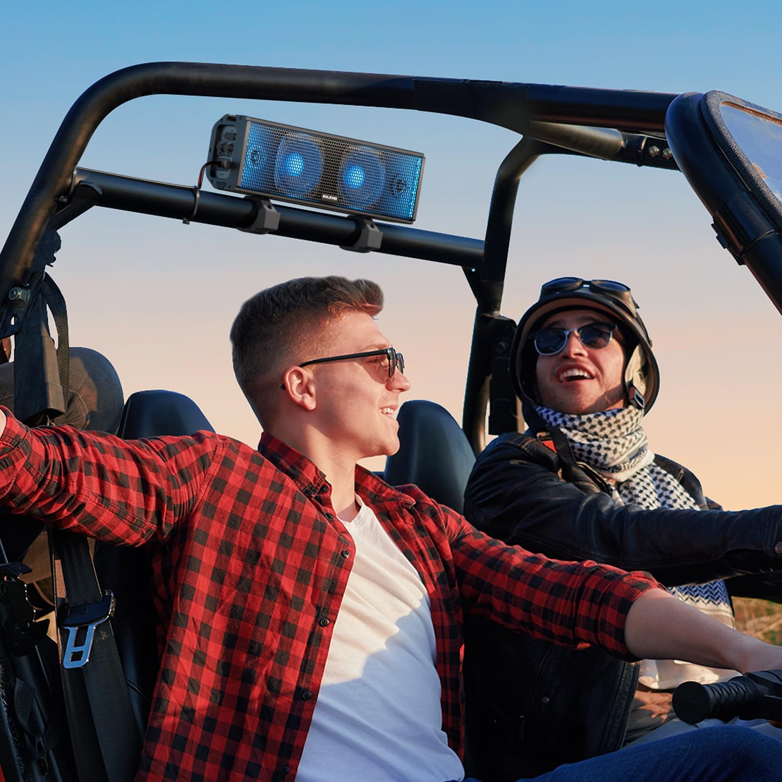 Ehaho 17 Inch UTV Sound Bar, ATV SoundBar Bluetooth with RGB 17 IN, Black