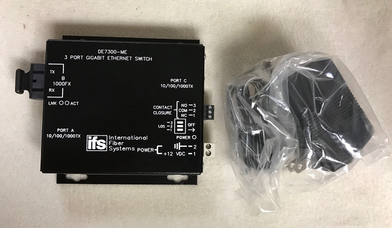 NEW GE Security IFS DE7300-ME - 3 Port Gigabit Ethernet Transceiver 62.5/125μm