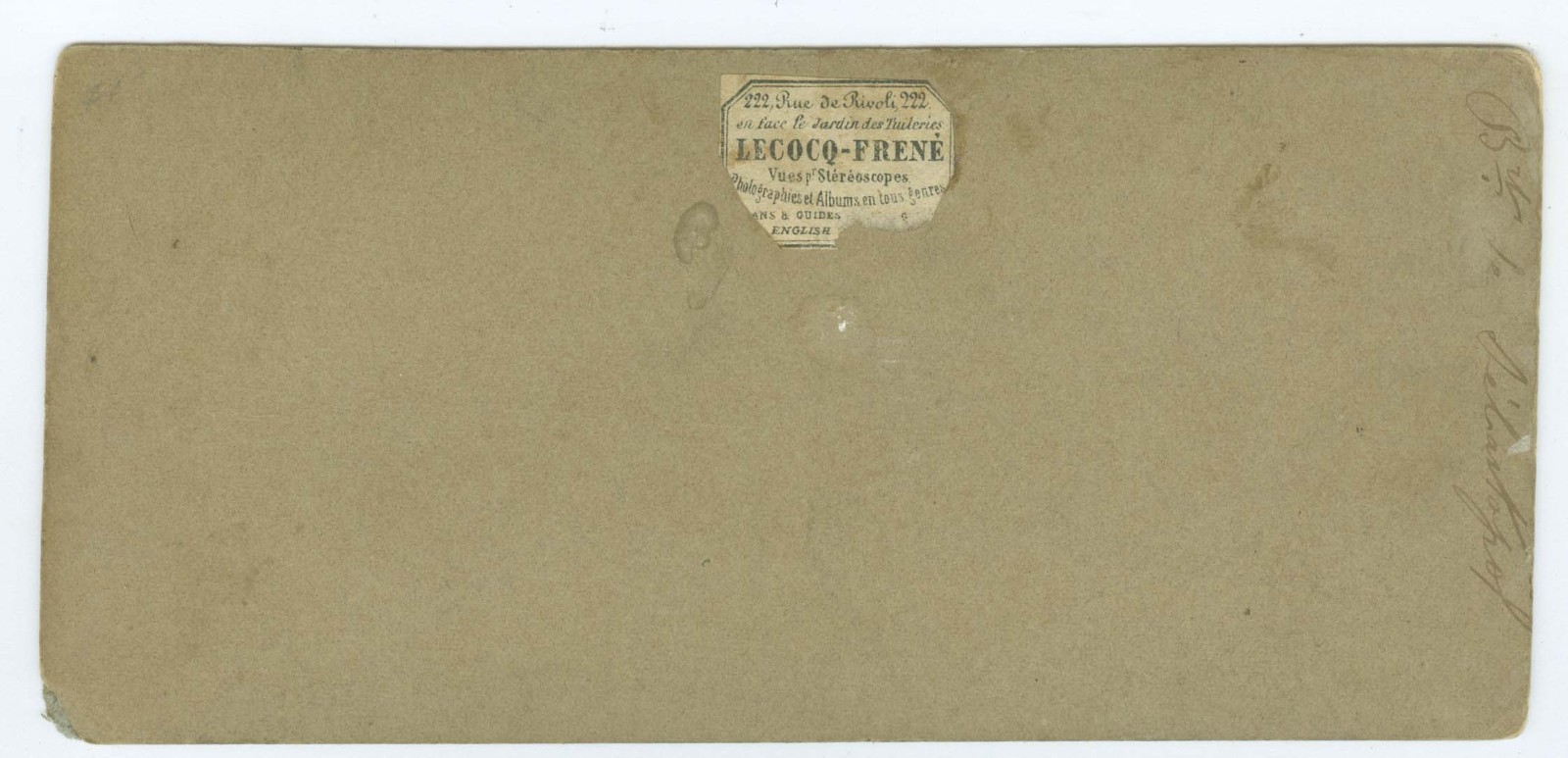 G2334~ FRANCE –Paris Street & Carriages c.1860s Stereoview