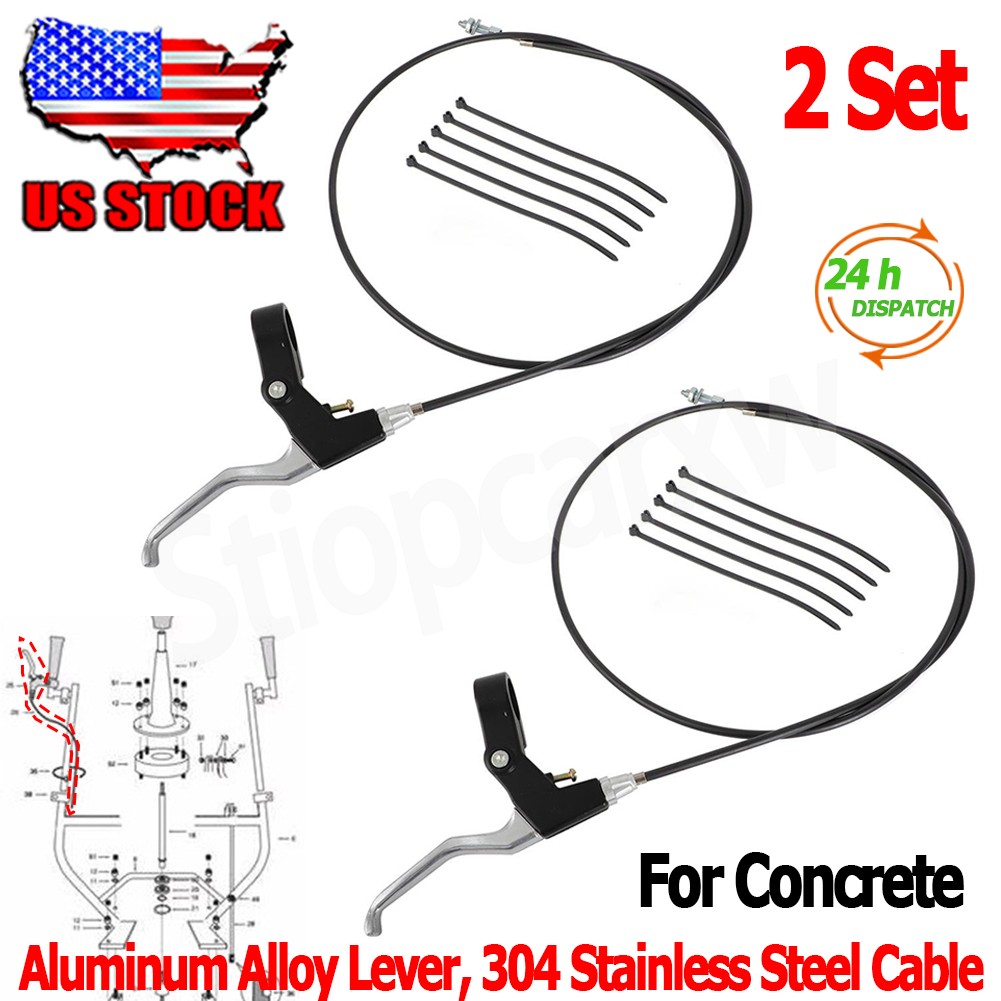 2 Set Throttle Control Lever & Cable For Concrete Wet Screed Throttle Cable Assy