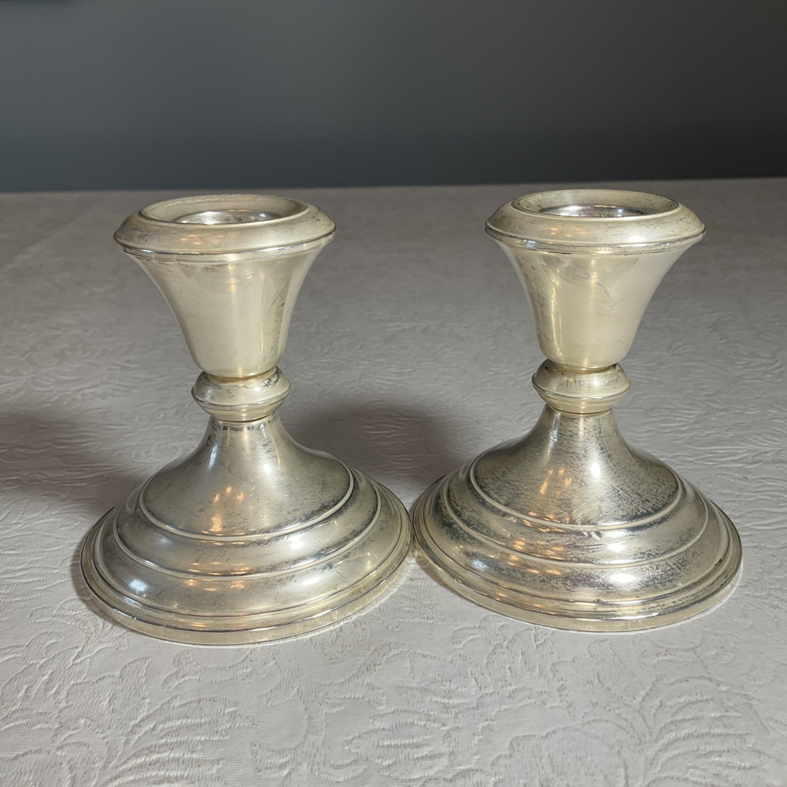 Sterling Silver Weighted Candlestick Candle Holders Lot Of 4 Duchin & Crown
