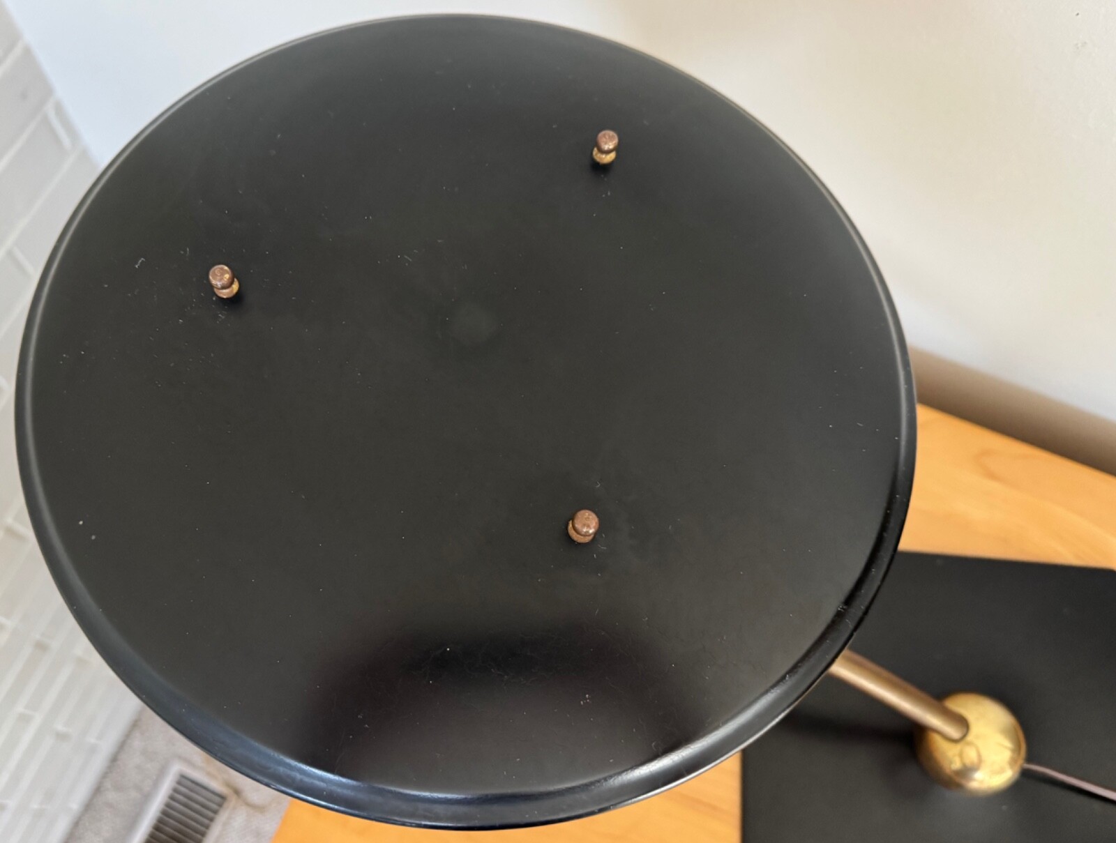 Vintage MCM Black Metal Wheeler Sight Light Cantilever Lamp Mid Century Modern