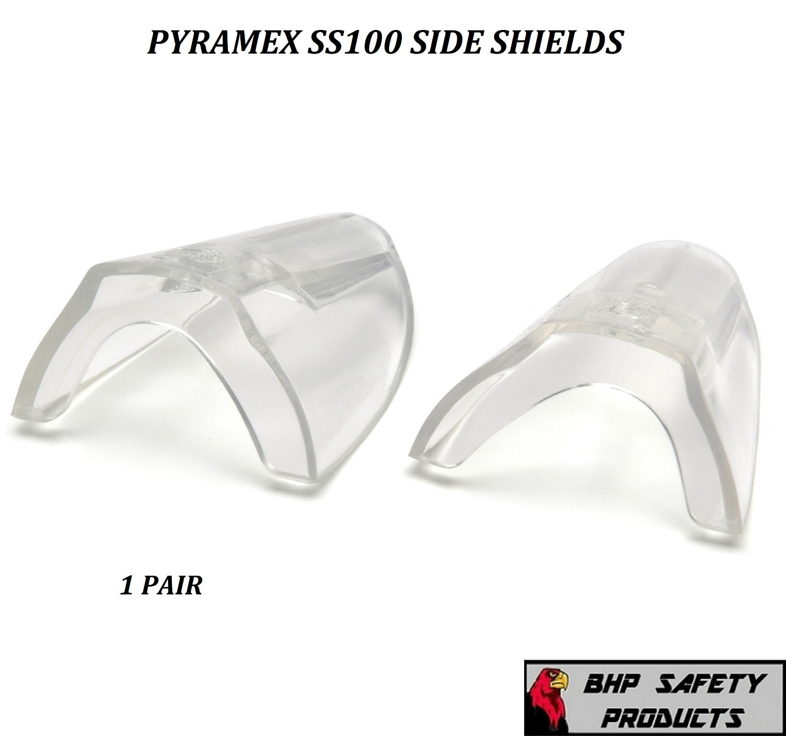 CLEAR UNIVERSAL FLEXIBLE SAFETY SIDE SHIELDS EYE GLASSES PYRAMEX SS100 (1 PAIR)