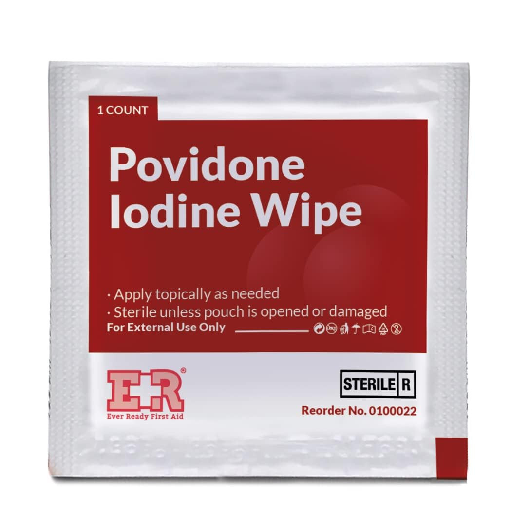 Ever Ready First Aid Povidone Iodine Wipes – Box of 100 Wipes
