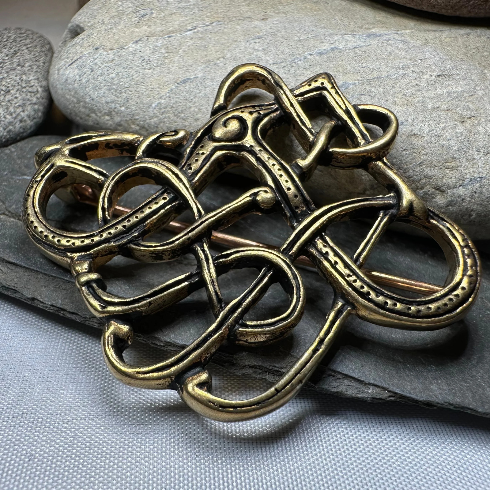 Trollaskogur Celtic Viking Brooch Pagan Historical Replica Pin LARP Bronze