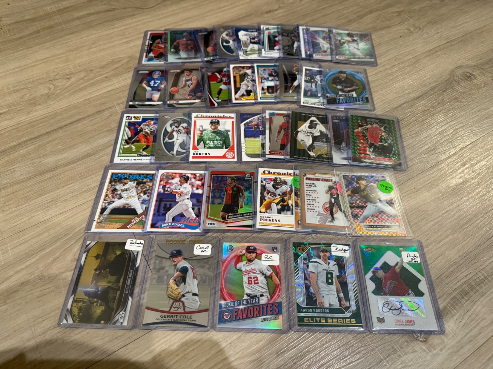 True 1/1 Huge 2 Row Sports Collection Auto HOF Prizm Patch Refractor RC LOT
