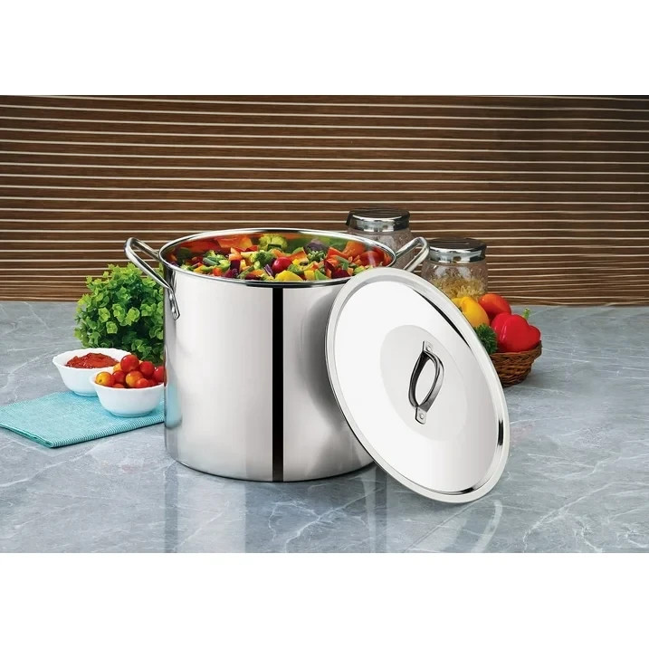 Mainstays 12-Qt Stainless Steel Stock Pot with Metal Lid