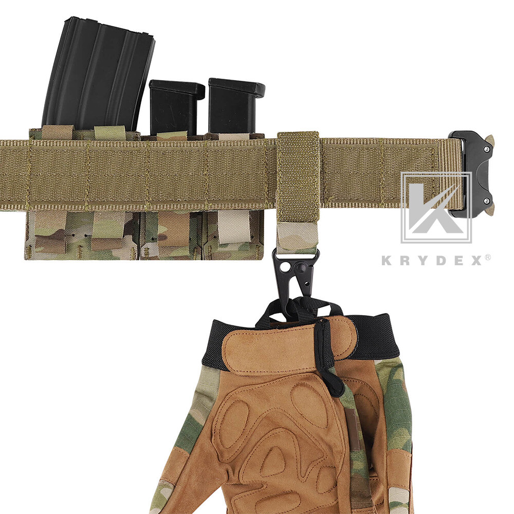 KRYDEX Tactical Hook Strap Clip Keychain Carabiner for MOLLE Belt/Tactical Vest