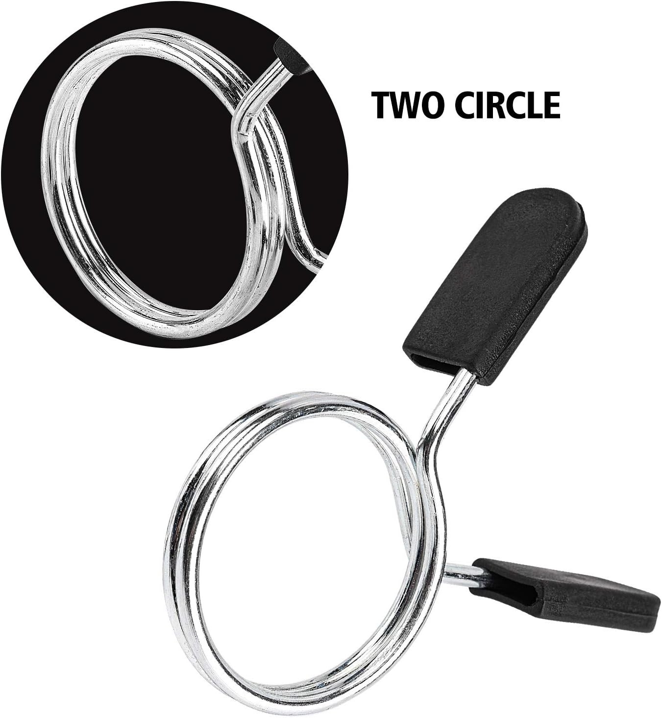 2 Pcs Barbell Weight Bars Clips Clamps 2 Inch for Olympic Bar Spring Lock Collar