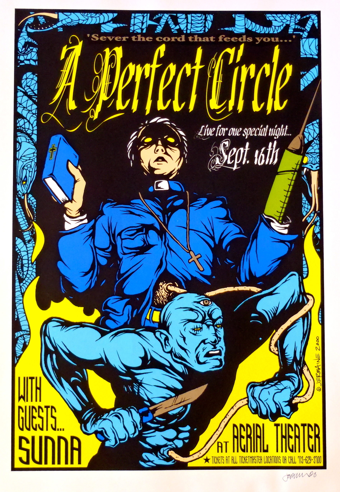 A Perfect Circle Concert Poster 2000 Houston Jermaine Rogers