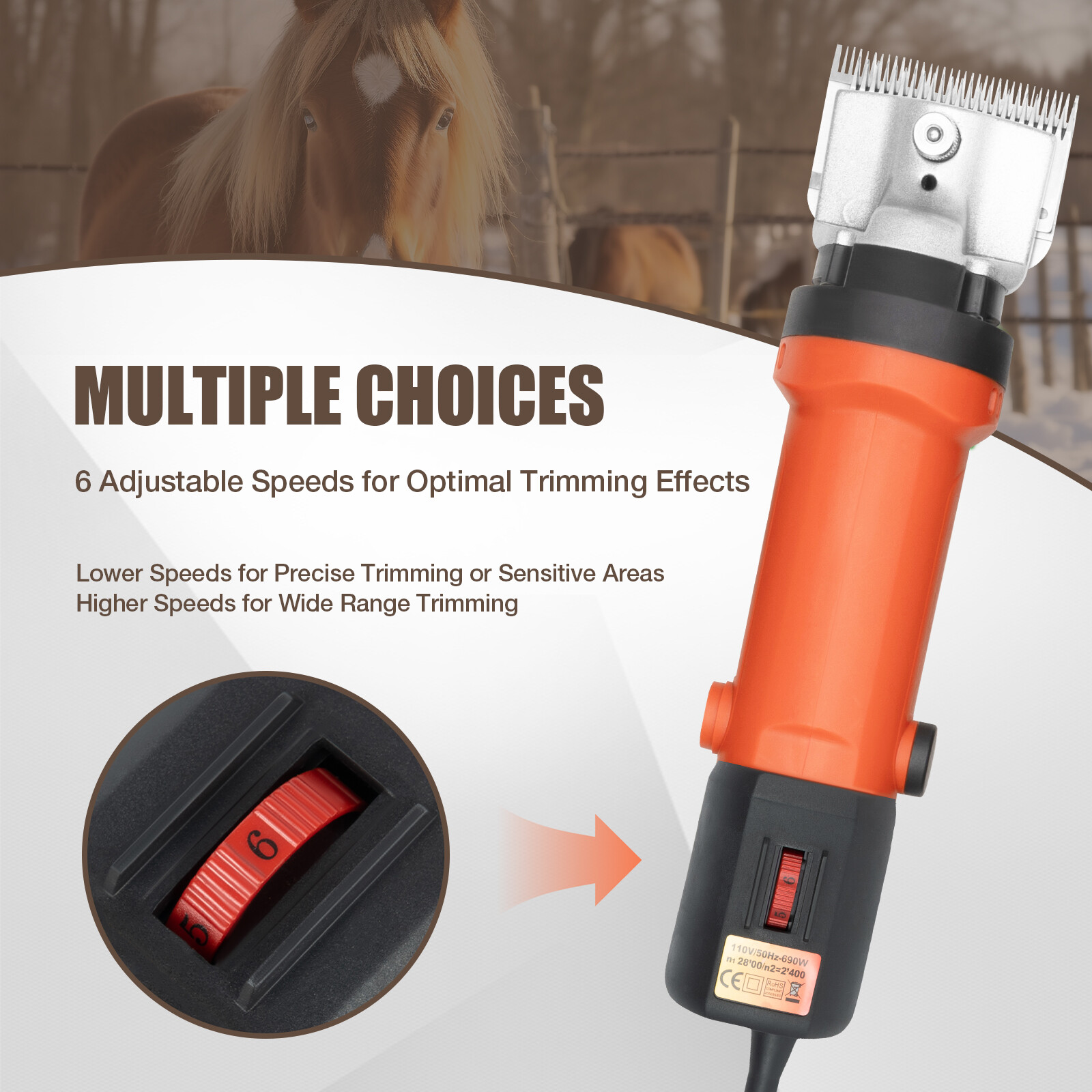 Professional Electric Animal Hair Clippers Horse Cattle Grooming Shears 320-350w