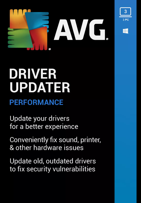 AVG Driver Updater 3 Devices 1 Year Subscription (Windows Only) Deliver by EMAIL