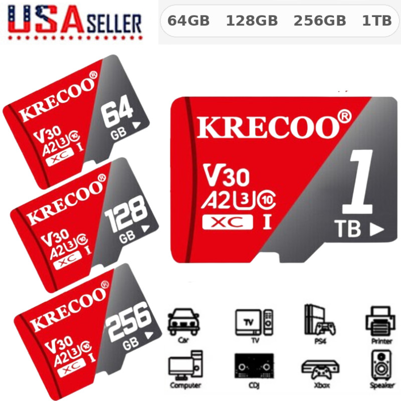 Micro SD Card 64GB 128GB 256GB 1TB Class 10 U3 A2 V30 TF Card Lot High Speed