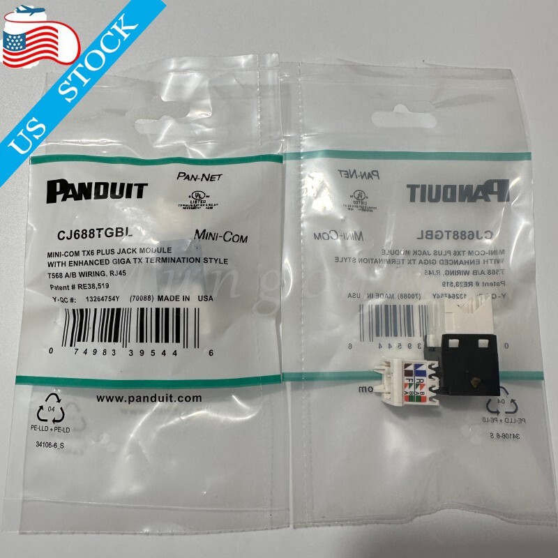 OEM Panduit Giga TX Cat6 Network jack White Green Red Yellow Blue Black Qty 50