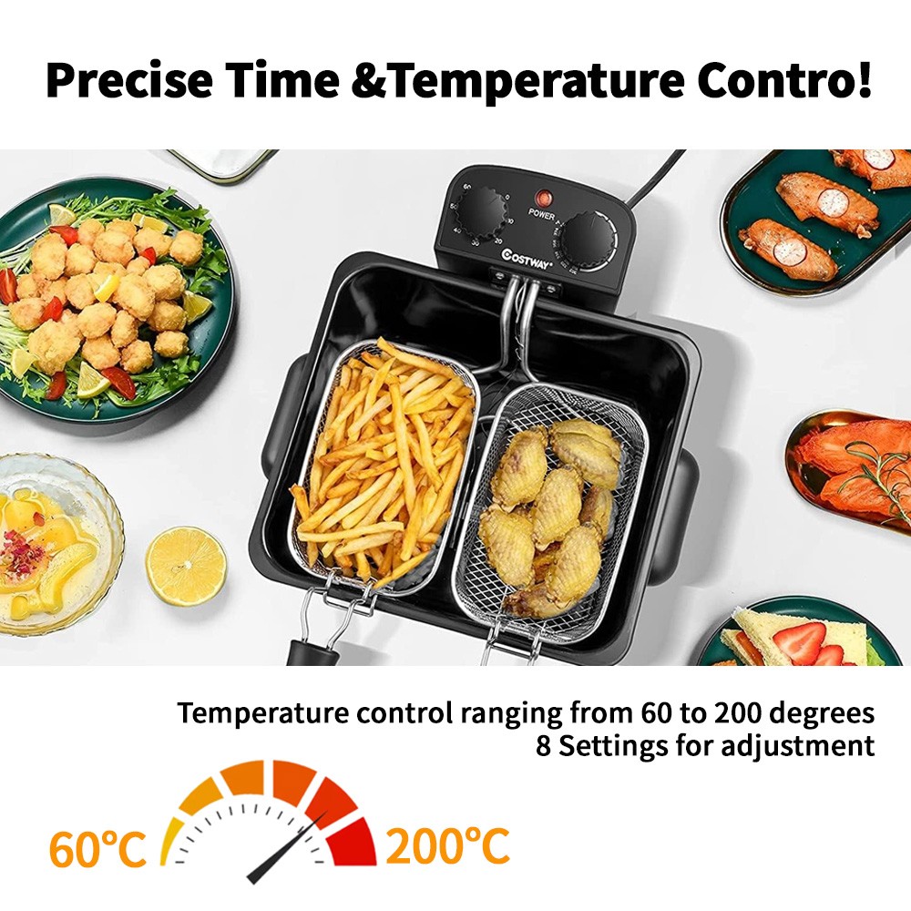 5L Commercial Electric Deep Fryer 2800W Restaurant Stainless Steel