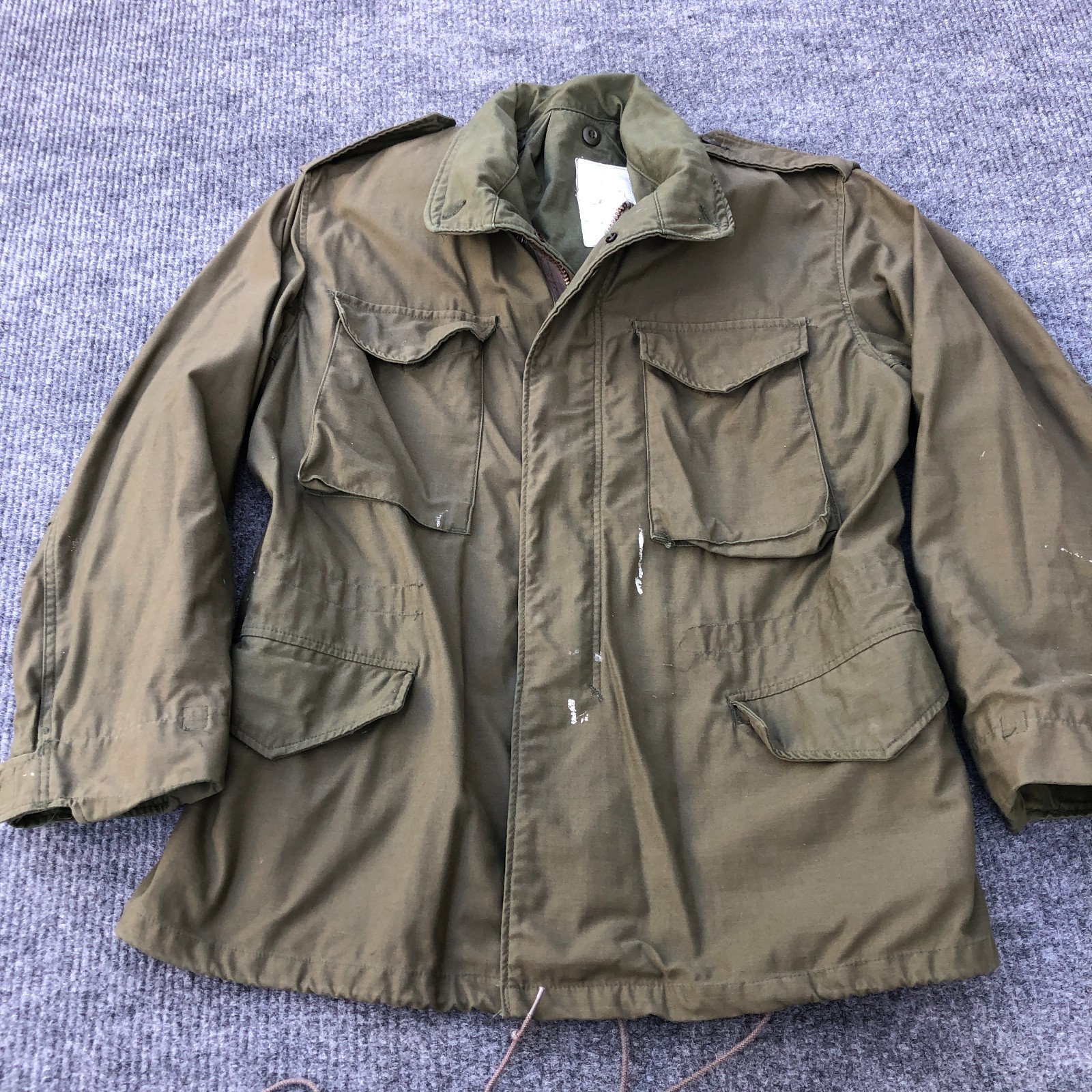 US Military Jacket Men Medium Regular OG 107 Field Coat Cold Weather Paint