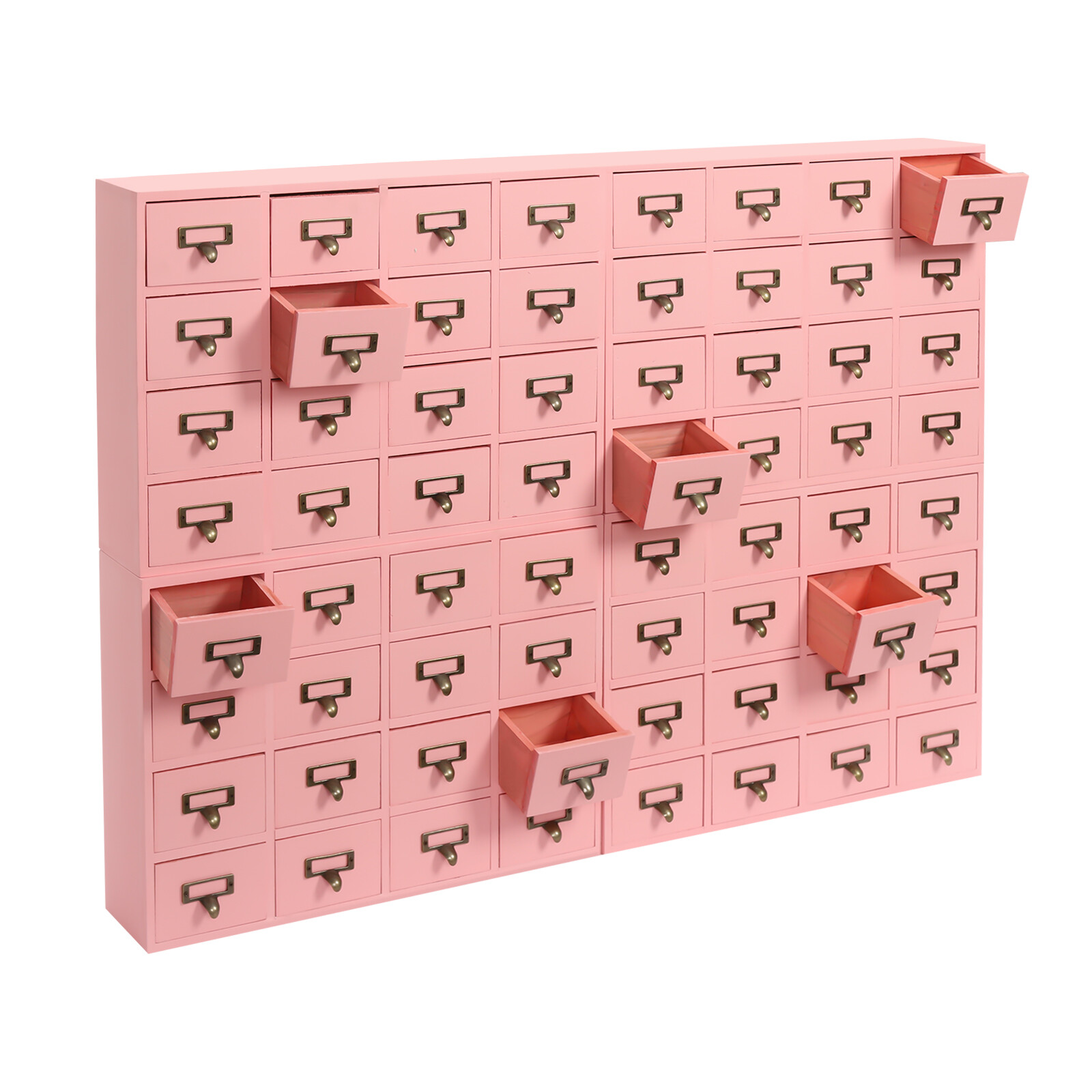 Vintage 4 PCS Drawer Cabinets Pink 64-Drawer Storage Box Storage Cabinet