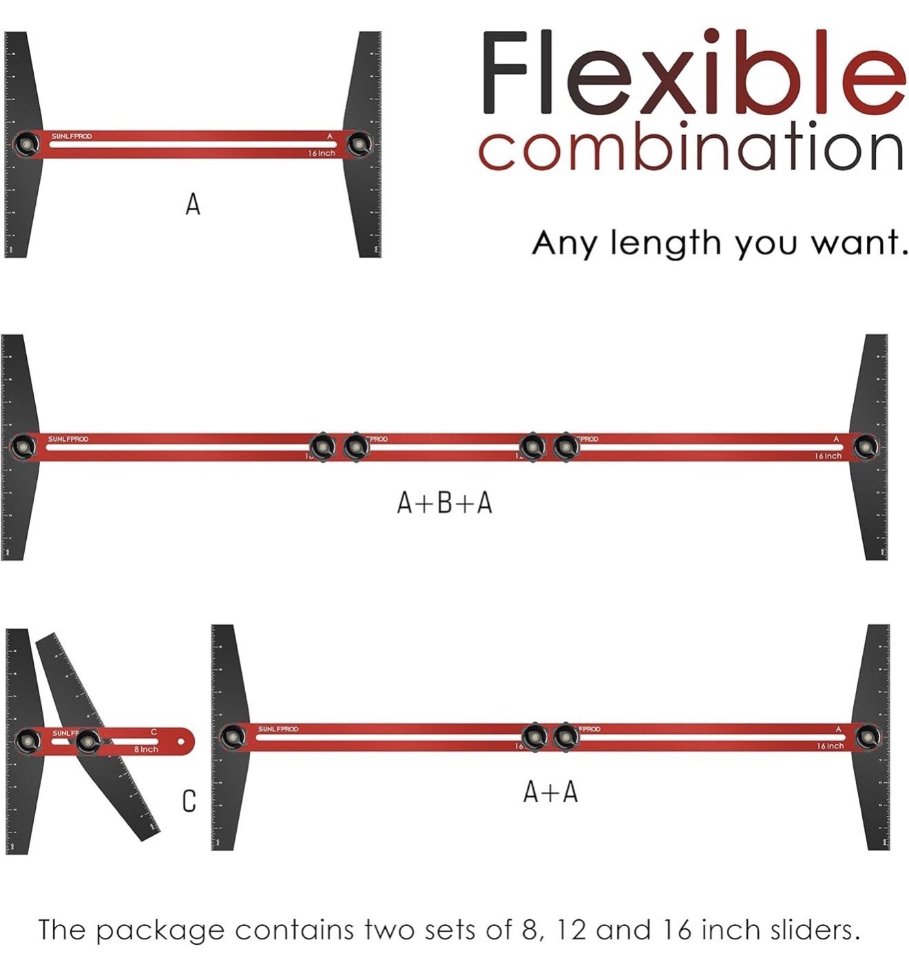 SUNLFPROD Stair Tread Template Tool 60” Aluminum Gauge w/ Case No Box
