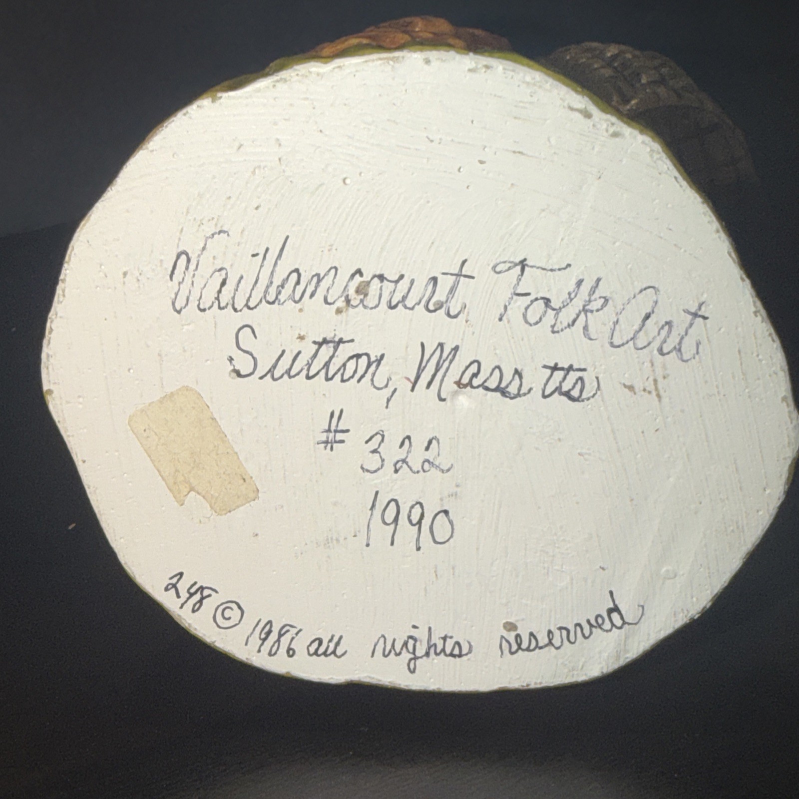 Beautiful Vintage 1990 Vaillancourt Folk Art Standing Rabbit w Basket #322